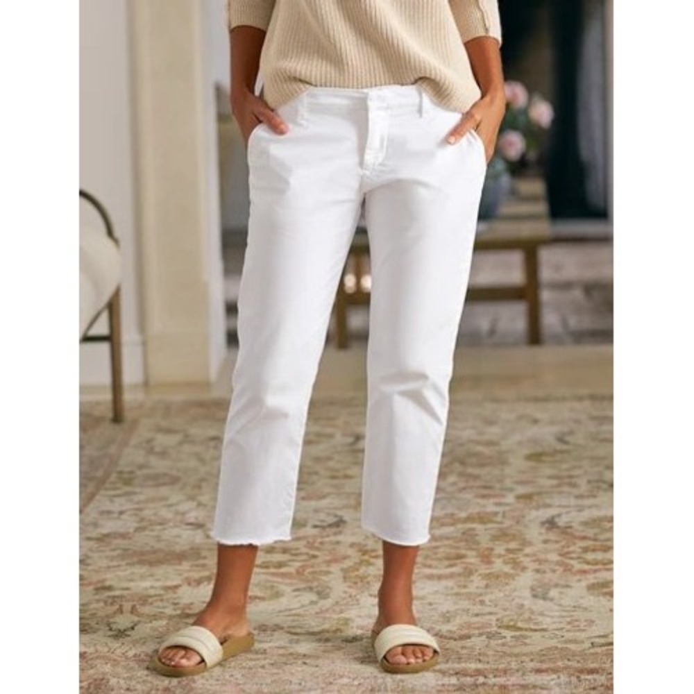 Frank‎ & Eileen Wicklow White Italian Performance Twill Chino Pants Womens 8